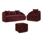 Sunpan MIXT Astrid Sofa Set- Merlot