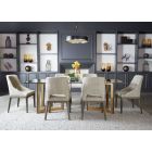 Sunpan Mendoza 96" Rectangular Glass Dining Set in Smoke Grey