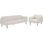 Sunpan Luella Sofa Set in Mina Ivory