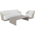 Sunpan Allariz Sofa Set in Greige in Stinson White