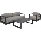 Sunpan Tavira Sofa Set in Charcoal-Lanikai Salt and Pepper