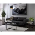 Sunpan Rogers Sofa Set in Cortina Black Leather