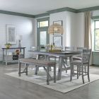 Liberty Furniture Newport Gathering Set in Smokey Grey with Carbon Grey Tops