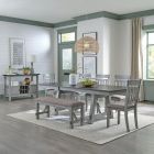 Liberty Furniture Newport Trestle Dining Set in Smokey Grey with Carbon Grey Tops