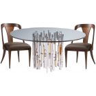 Artistica Home Cityscape Round Dining Set With Glass Top