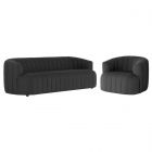 Four Hands Elliana 92" Sofa Set - FIQA Boucle Charcoal