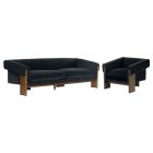 Four Hands Cairo 90" Sofa Set - Modern Velvet Smoke