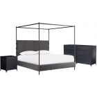 Four Hands Anderson Canopy Bedroom Set in Knoll Charcoal - King