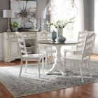 Liberty Furniture Magnolia Manor Drop Leaf Dining Set in Antique White #244-T4444