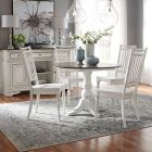 Liberty Furniture Magnolia Manor Drop Leaf Dining Set in Antique White #C4000S