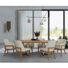 A.R.T. Furniture Portico Rectangular Dining Set in Sienna, White Plaster