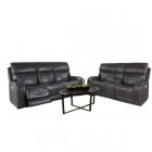 Barcalounger Glenwood Sofa Set with Power Recline, Power Head Rests & Power Lumbar (Lay Flat) - Rainer Steel