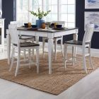 Liberty Furniture Allyson Park Counter Height Leg Dining Set in Wirebrushed White