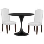 Fairfield Chair Massimo Laminate 36" Round Dining Set with Tulip Base in Midnight/Black