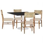 Fairfield Chair Massimo Laminate 42" Square Dining Set with Tulip Base in Midnight/Blanca