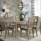 Liberty Furniture Sun Valley 72" Dining Set with Slat Back Side Chair in Sandstone