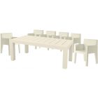 Vondom Jut 70.75" x 35.5" Basic Dining Set in Ecru