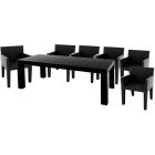 Vondom Jut 70.75" x 35.5" Lacquered Dining Set in Black