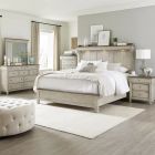 Liberty Furniture Ivy Hollow Queen Mantle Bedroom Set in Weathered Linen