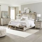 Liberty Furniture Ivy Hollow Queen Mantle Storage Bedroom Set in Weathered Linen