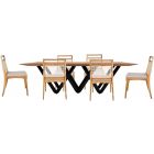 Uultis Dablio Dining Set MH9046 98X47" 148-Teak 077-Black Laquer 50080407