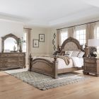 Liberty Furniture Carlisle Court Poster Bedroom Set in Chestnut with Dusty Wax