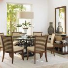 Tommy Bahama Home Ocean Club South Sea Dining Set with 60" Glass Top 536-882-01