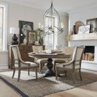 Liberty Furniture Americana Farmhouse Single Pedestal Dining Set in Dusty Taupe and Black #615-C6501S