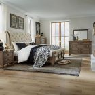 Liberty Furniture Americana Farmhouse Queen Sleigh Bedroom Set in Dusty Taupe and Black