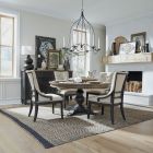 Liberty Furniture Americana Farmhouse Pedestal Dining Set in Dusty Taupe and Black