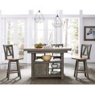 Liberty Furniture Lindsey Farm Kitchen Island Dining Set in Gray and Sandstone