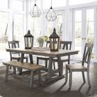 Liberty Furniture Lindsey Farm Trestle Dining Set in Gray and Sandstone