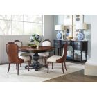 Hooker Furniture Charleston Round Pedestal Dining Set with 1-20" Leaf in Black Cherry #75610-85