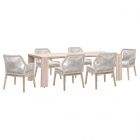 Essentials For Living Woven Big Sur Outdoor Dining Set with Loom Outdoor Dining Chair - Taupe/White