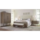 Hooker Furniture Modern Mood King Upholstered Panel Bedroom Set in Mink