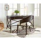 Hooker Furniture Retreat Pole Rattan Writing Desk Set in Black Sand