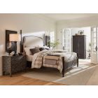 Hooker Furniture Americana King Upholstered Poster Bedroom Set in Molasses