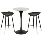 Fairfield Chair Massimo-Tulip Carrara Marble 26" Bar Height Dining Set in Blanca/Black