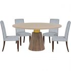 Fairfield Everett Dining Set with Parsons Side Chair in Biscotti