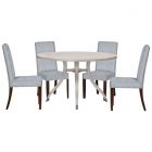 Fairfield Chair Beveled Edge 48" Dining Set with Serpentine Shaped Leg Base