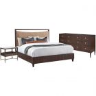 Fairfield West Camden Queen Bedroom Set in Tahitian Pearl with Bisque Leather