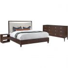 Fairfield West Camden Queen Bedroom Set with West Camden 1 Drawer Nightstand in Tahitian Pearl with Ecru Fabric