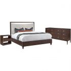 Fairfield West Camden Queen Bedroom Set with West Camden Nightstand in Tahitian Pearl with Ecru Fabric