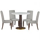 Fairfield Chair Massimo Carrara Marble 36" Round Dining Set, Pencil Edge #8872-36