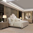 AICO Michael Amini Malibu Crest Scalloped Panel Bedroom Set - Chardonnay