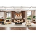 AICO Michael Amini Malibu Crest Sofa Set Honey - Dark Espresso