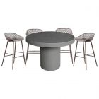 Moe's Home Collection Cassius Round Outdoor Dining Set, Grey