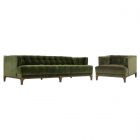 Four Hands Dylan 91" Sofa Set - Sapphire Olive