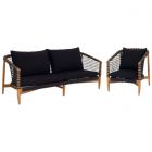 Moe's Home Collection Kuna Outdoor Sofa Set in Black