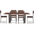 Home Trends & Designs Loft 72" Dining Set in Walnut